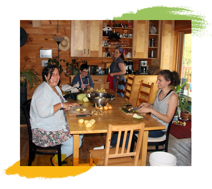 Villageois qui cuisinent - Apprendre